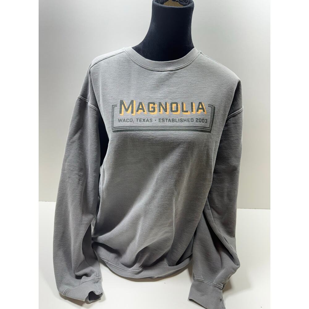 Joanna Gaines Magnolia Sweatshirt Gray Sz Large Waco Texas Farmhouse Casual